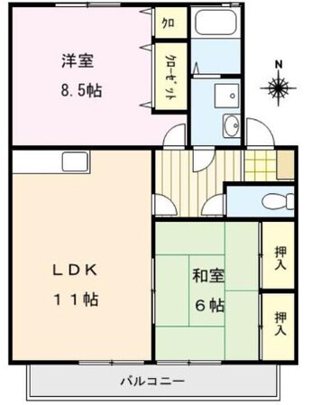 ハイカムール国分の物件間取画像